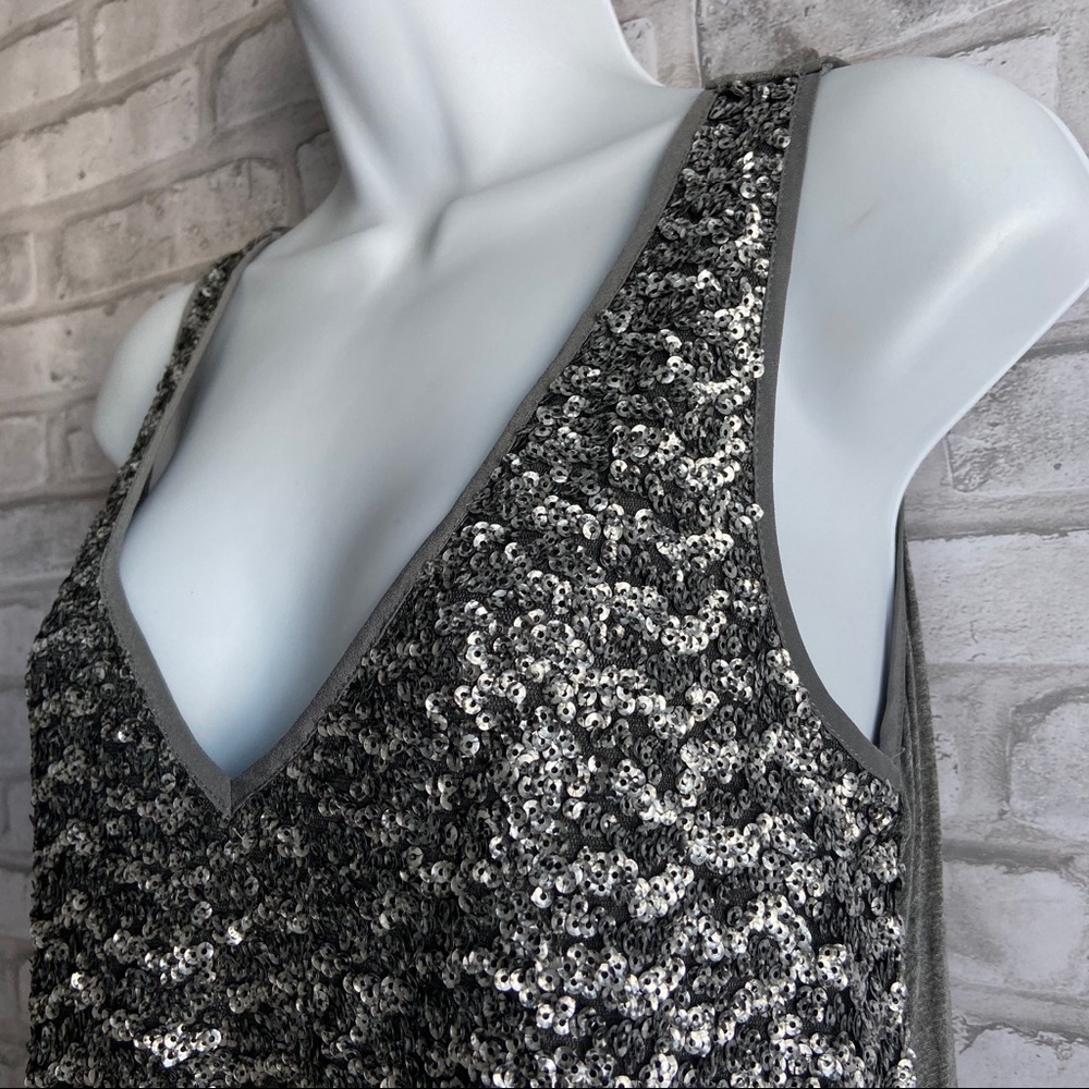 Banana Republic Silver Sequin Tank Top